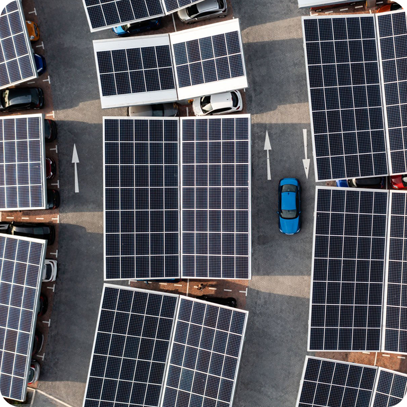 Ombrières photovoltaïques parking